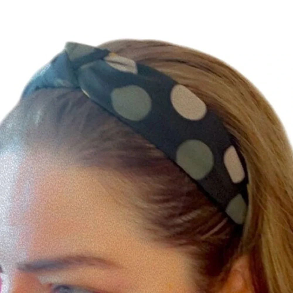 Black Polka Dot‎ Knot Headband Women Fashion Accessory
